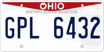 OH license plate GPL6432