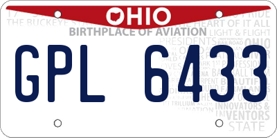 OH license plate GPL6433