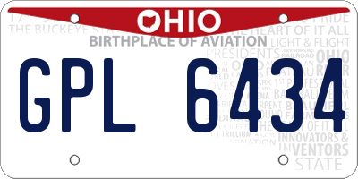 OH license plate GPL6434