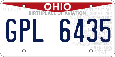 OH license plate GPL6435