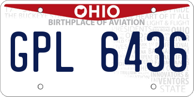 OH license plate GPL6436