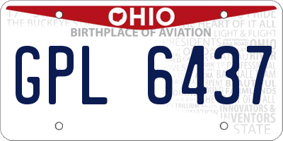OH license plate GPL6437