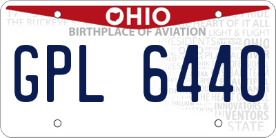 OH license plate GPL6440
