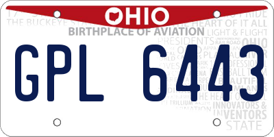 OH license plate GPL6443