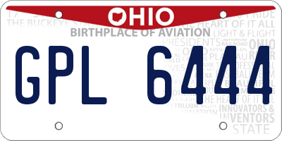 OH license plate GPL6444