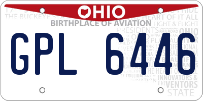 OH license plate GPL6446