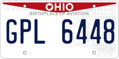 OH license plate GPL6448