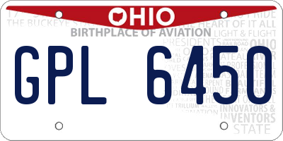 OH license plate GPL6450