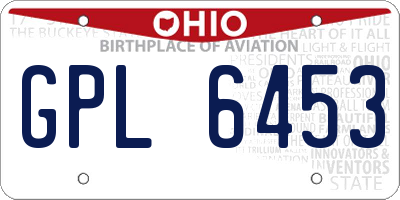 OH license plate GPL6453