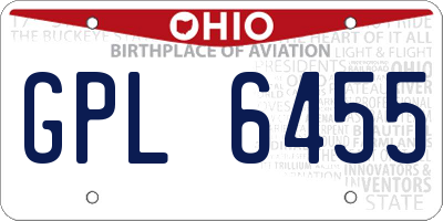 OH license plate GPL6455