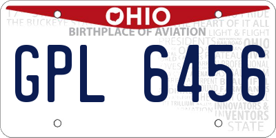 OH license plate GPL6456