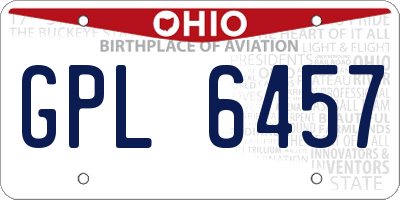 OH license plate GPL6457
