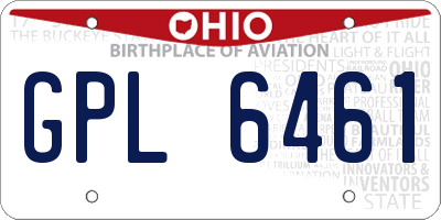 OH license plate GPL6461