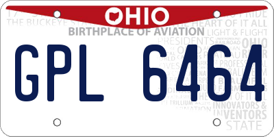 OH license plate GPL6464