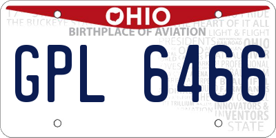 OH license plate GPL6466