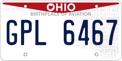OH license plate GPL6467
