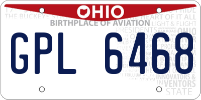 OH license plate GPL6468