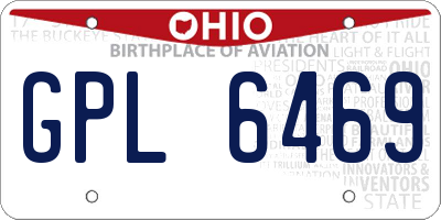OH license plate GPL6469