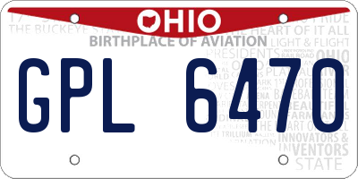 OH license plate GPL6470