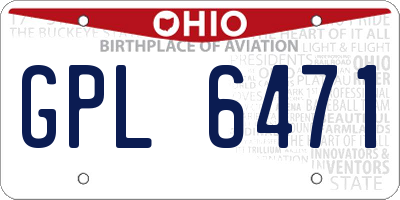 OH license plate GPL6471