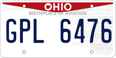 OH license plate GPL6476