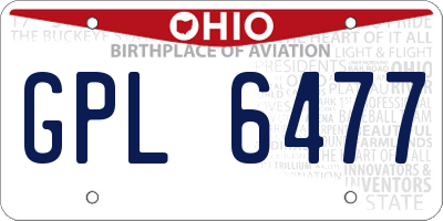 OH license plate GPL6477