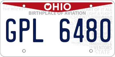 OH license plate GPL6480