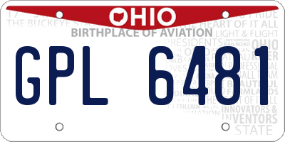 OH license plate GPL6481