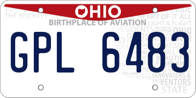 OH license plate GPL6483