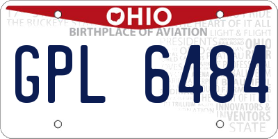 OH license plate GPL6484
