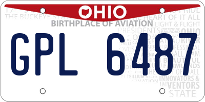 OH license plate GPL6487