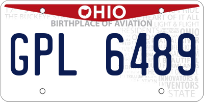 OH license plate GPL6489