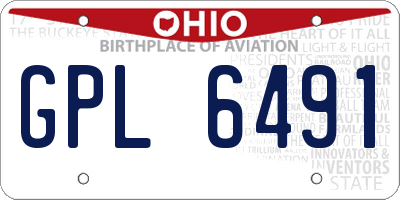 OH license plate GPL6491