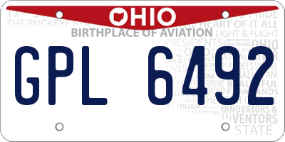 OH license plate GPL6492