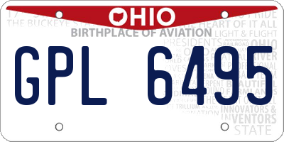 OH license plate GPL6495