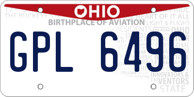OH license plate GPL6496