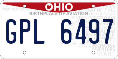 OH license plate GPL6497
