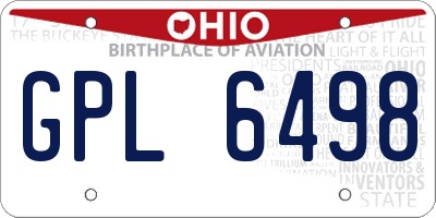 OH license plate GPL6498