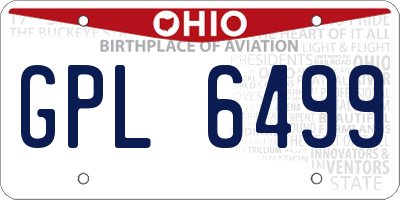 OH license plate GPL6499