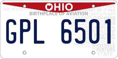 OH license plate GPL6501