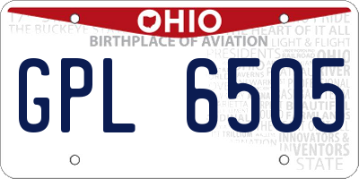 OH license plate GPL6505