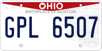 OH license plate GPL6507