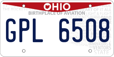 OH license plate GPL6508