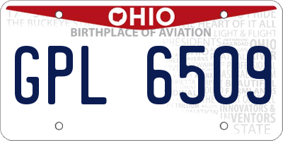 OH license plate GPL6509