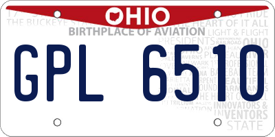 OH license plate GPL6510