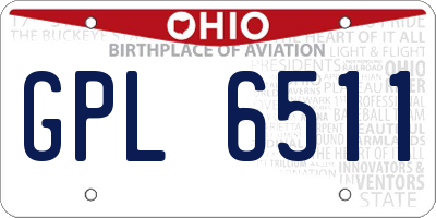 OH license plate GPL6511