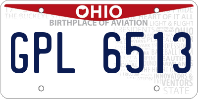OH license plate GPL6513