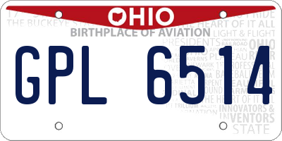 OH license plate GPL6514