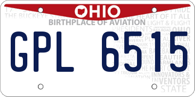 OH license plate GPL6515