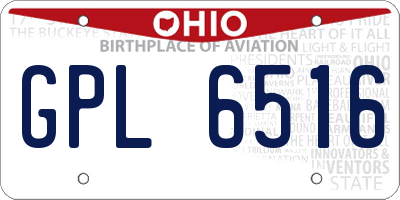 OH license plate GPL6516